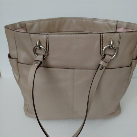 Coach Beige Double Handle Tote Bag - Picture 11 of 12